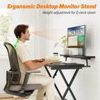 Folding Table with Monitor Stand Foldable Computer Desk