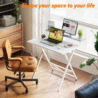 Folding Table with Monitor Stand Foldable Computer Desk