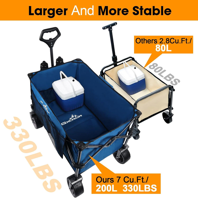 Folding Trolley Cart 200L Collapsible Wagon 330 Lbs