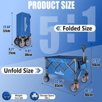 Folding Trolley Cart 200L Collapsible Wagon 330 Lbs