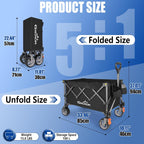 Folding Trolley Cart 200L Collapsible Wagon 330 Lbs
