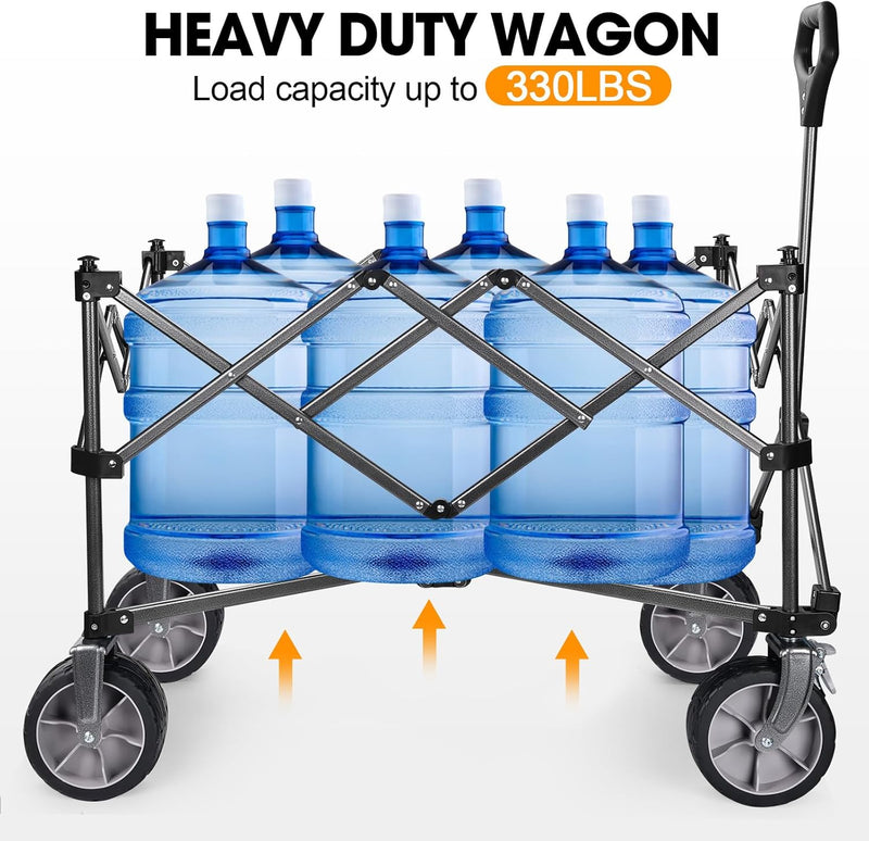 Folding Trolley Cart 200L Collapsible Wagon 330 Lbs