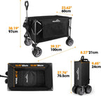 Folding Trolley Cart 200L Collapsible Wagon 330 Lbs