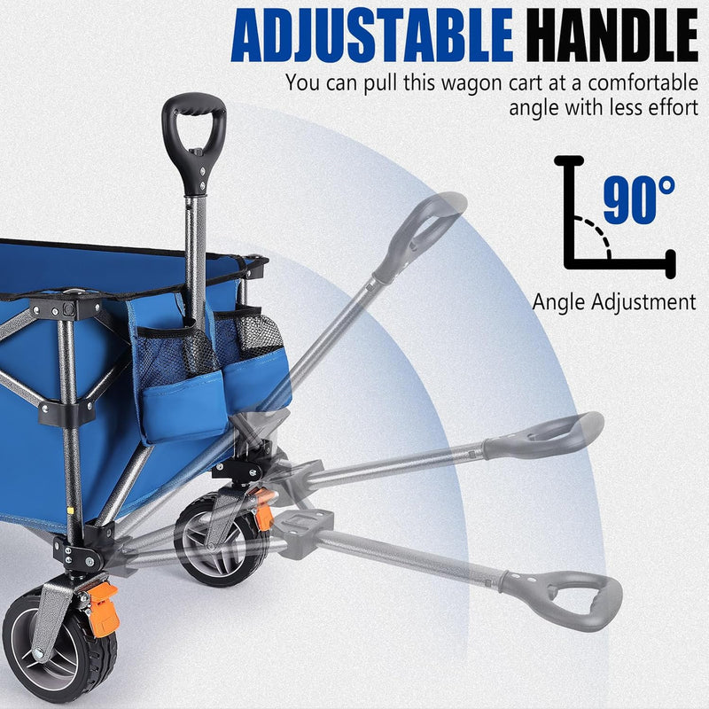 Folding Trolley Cart 200L Collapsible Wagon 330 Lbs