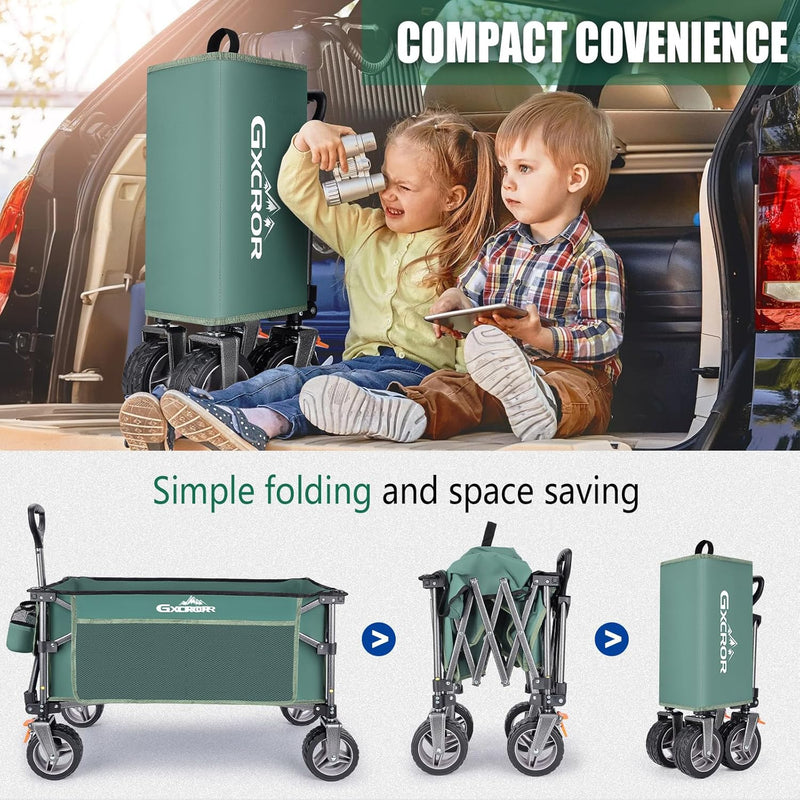 Folding Trolley Cart 200L Collapsible Wagon 330 Lbs