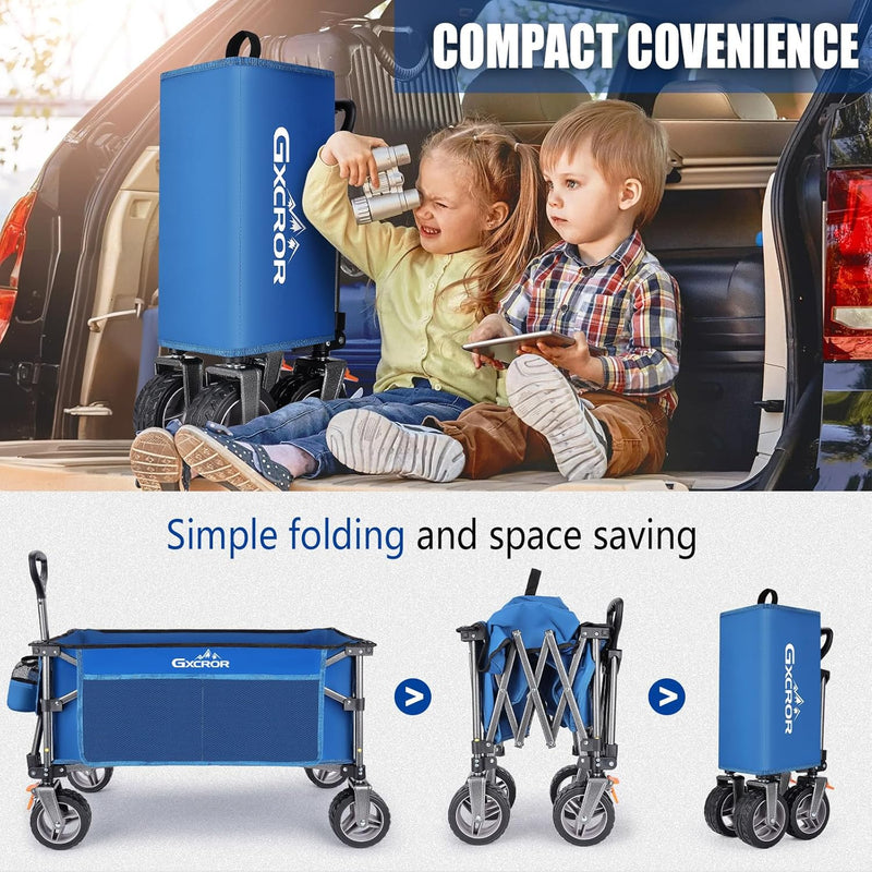 Folding Trolley Cart 200L Collapsible Wagon 330 Lbs