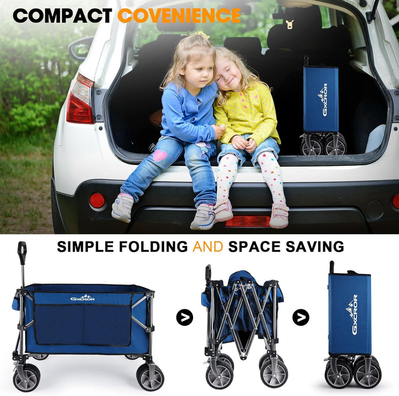 Folding Trolley Cart 200L Collapsible Wagon 330 Lbs