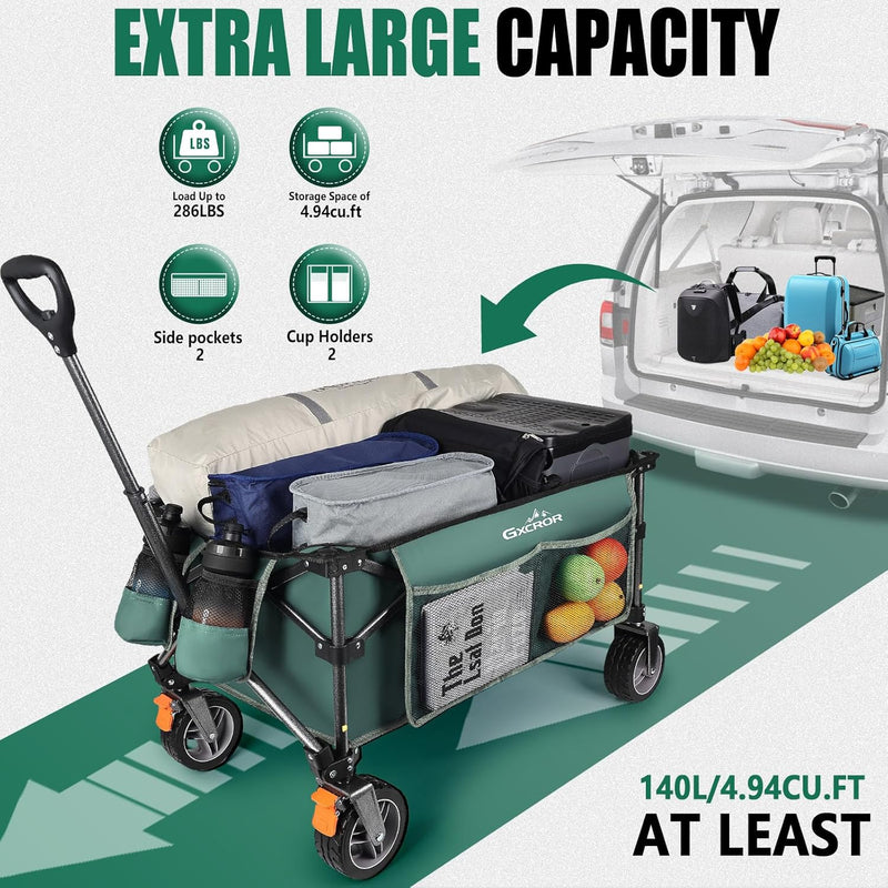 Folding Trolley Cart 200L Collapsible Wagon 330 Lbs