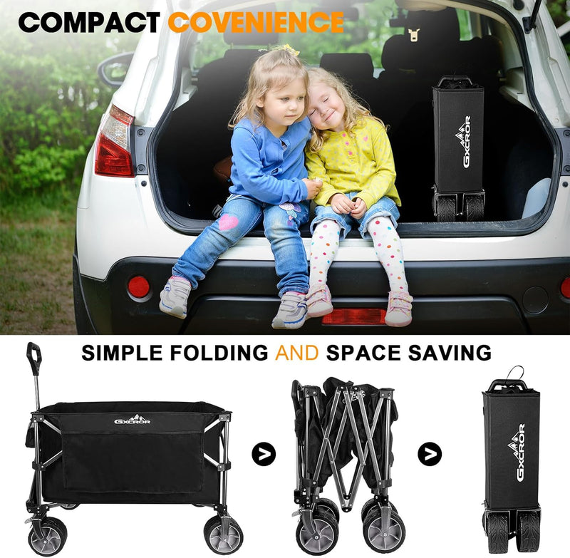 Folding Trolley Cart 200L Collapsible Wagon 330 Lbs