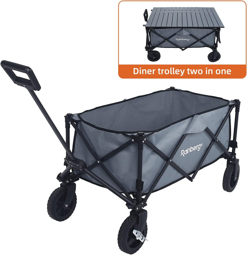 Folding Trolley on Wheels Table Top Cart