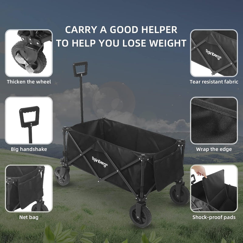 Folding Trolley on Wheels Table Top Cart