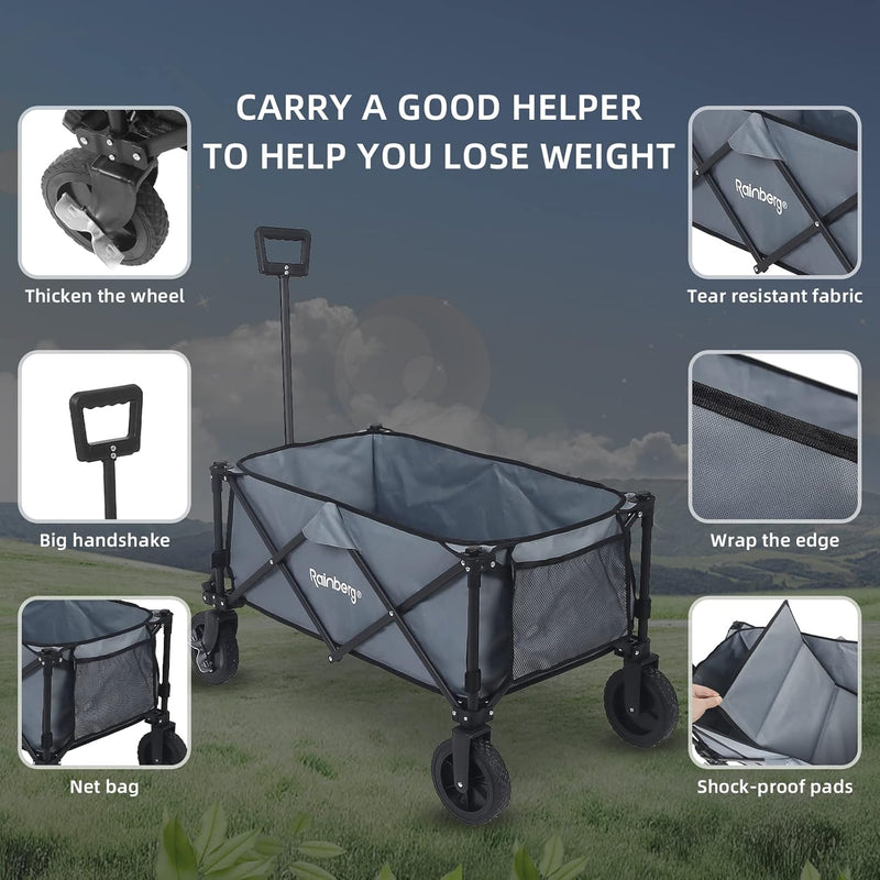 Folding Trolley on Wheels Table Top Cart