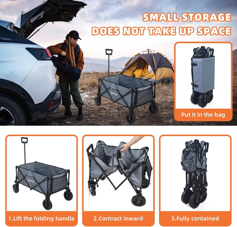 Folding Trolley on Wheels Table Top Cart