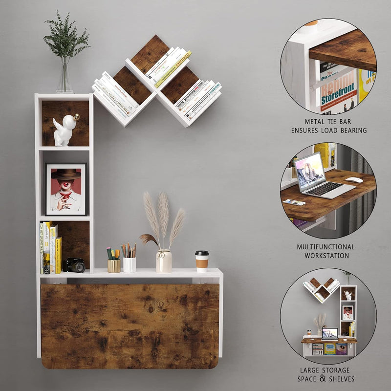 Folding Wall Mounted Drop Leaf Table Foldable Desk