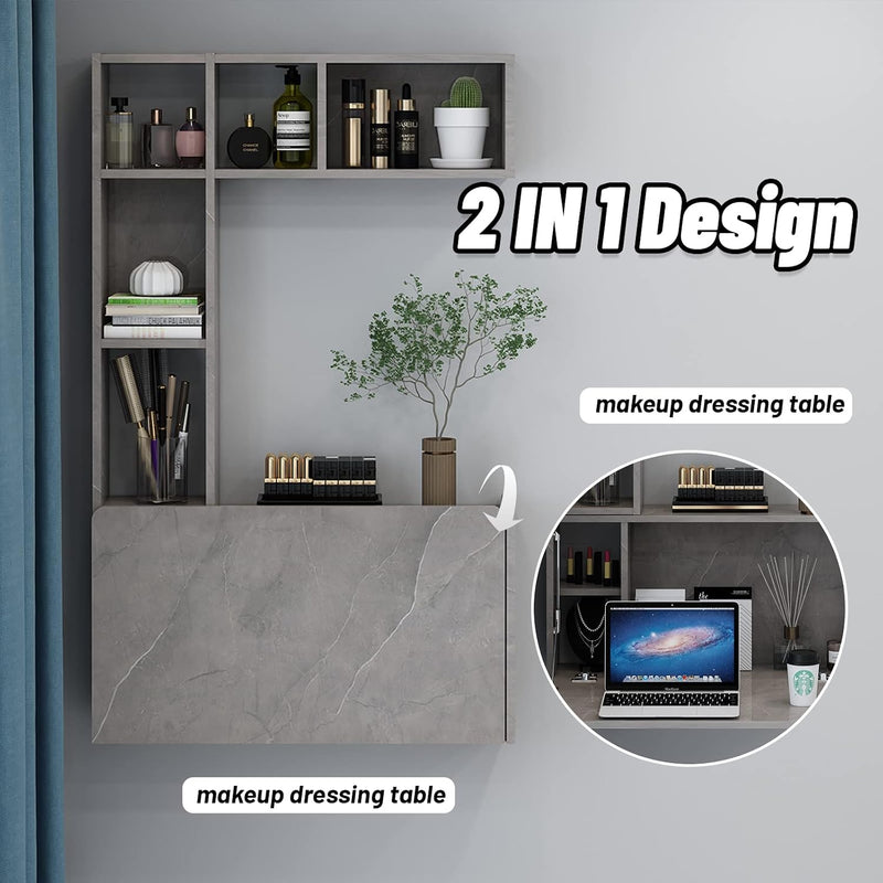 Folding Wooden Wall Mounted Drop Leaf Table Space