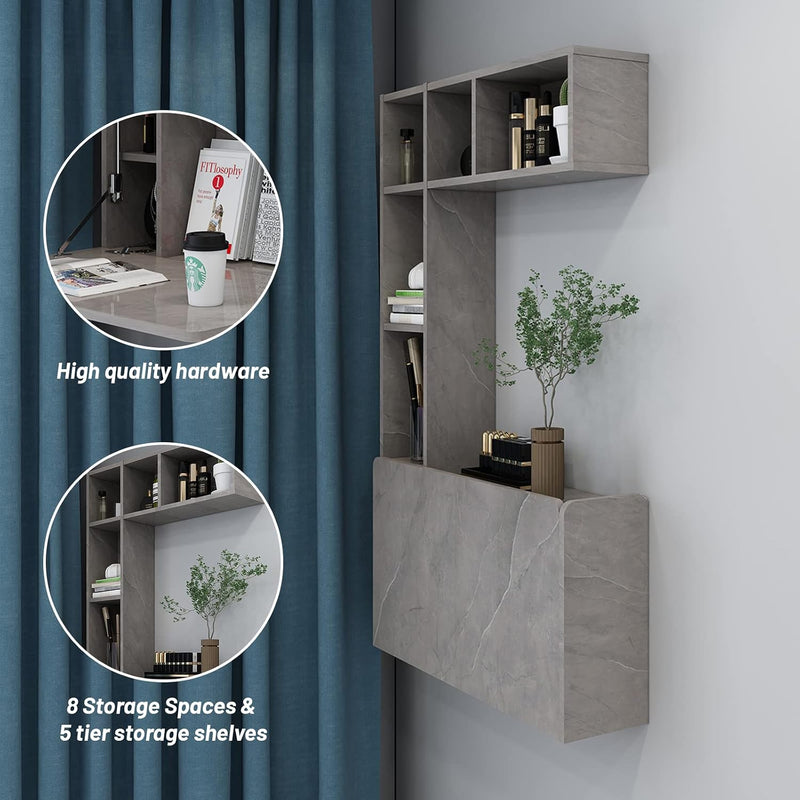 Folding Wooden Wall Mounted Drop Leaf Table Space