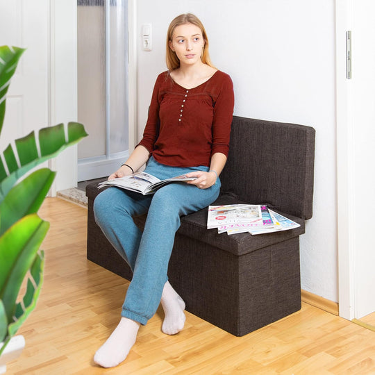Folding Xl Storage Ottoman with Seat Back 73