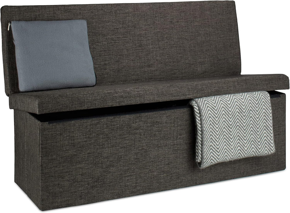 Folding Xl Storage Ottoman with Seat Back 73