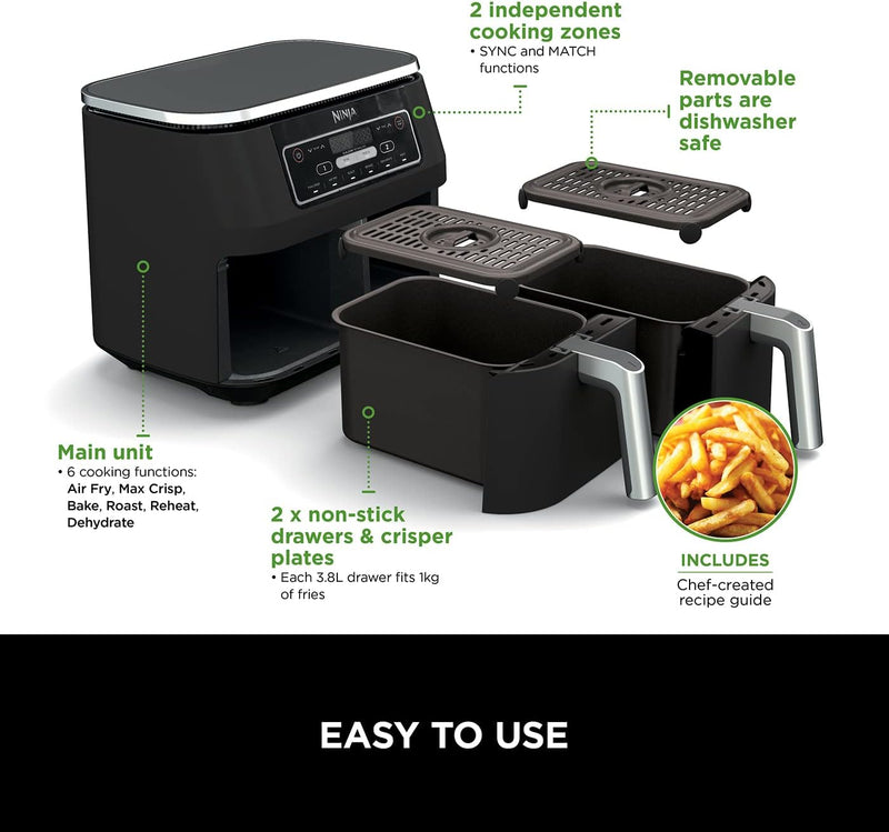 Foodi 6-In-1 Dual Zone 7.6L Air Fryer 2