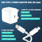 For Iphone Charger Fast Charge Pd 20W Apple (2Pack)
