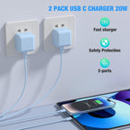 For Iphone Charger Fast Charge Pd 20W Apple (2Pack)