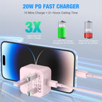 For Iphone Charger Fast Charge Pd 20W Apple (2Pack)
