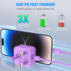 For Iphone Charger Fast Charge Pd 20W Apple (2Pack)