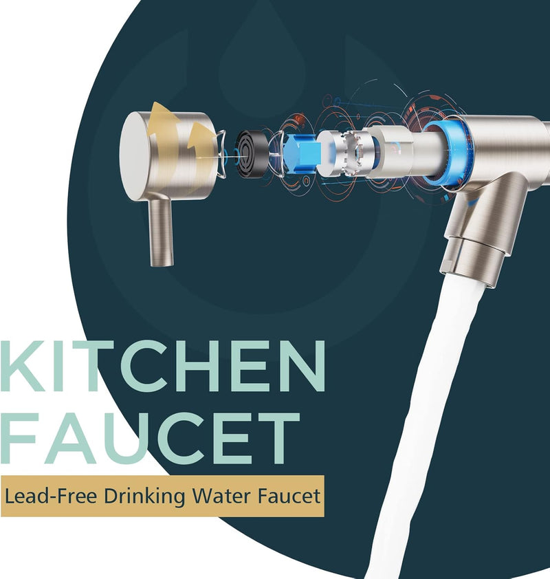 LED Kitchen Tap Mixer Taps with Two Spouts