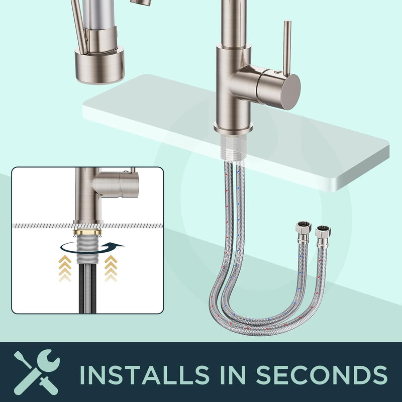 LED Kitchen Tap Mixer Taps with Two Spouts