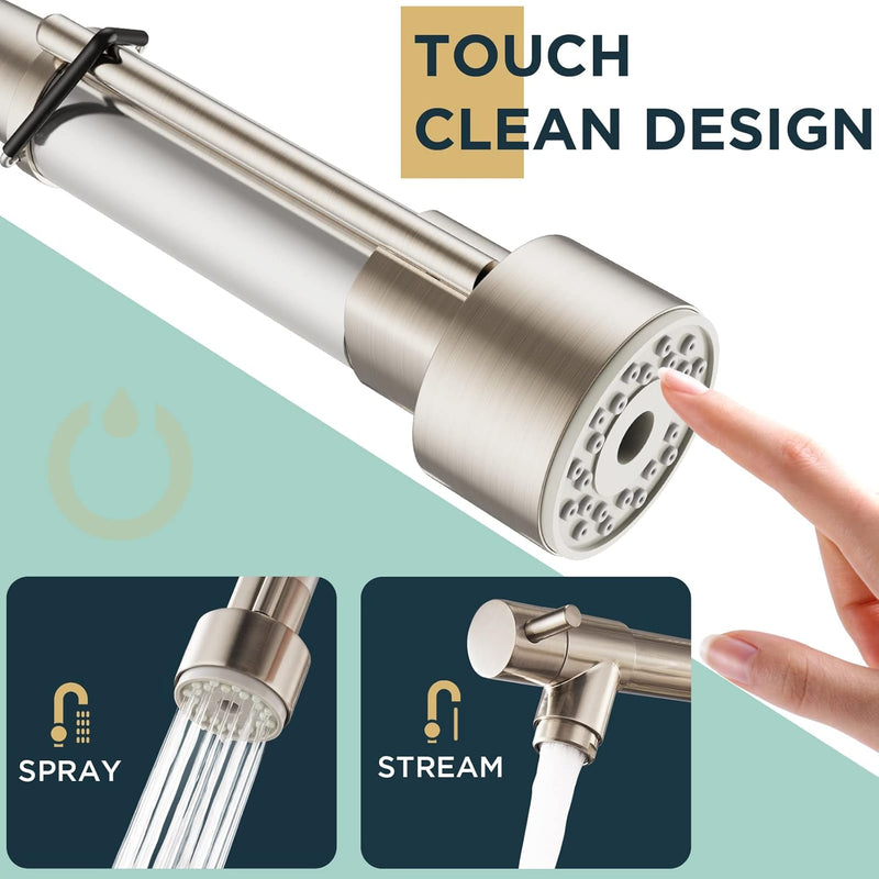 LED Kitchen Tap Mixer Taps with Two Spouts