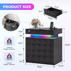 Fredees LED Bedside Table with Charging Station 3