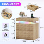 Fredees LED Bedside Table with Charging Station 3