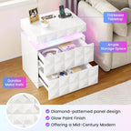 Fredees LED Bedside Table with Charging Station 3