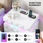 Fredees LED Bedside Table with Charging Station 3