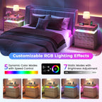 Fredees LED Bedside Table with Charging Station 3