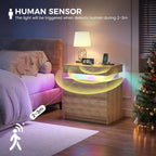 Fredees LED Bedside Table with Charging Station 3