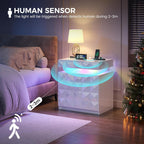 Fredees LED Bedside Table with Charging Station 3