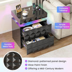 Fredees LED Bedside Table with Charging Station 3