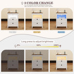 Fredees LED Bedside Table with Hidden Drawer Cabinet