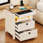 Fredees LED Bedside Table with Hidden Drawer Cabinet