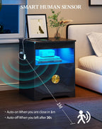 Fredees Night Stand with Hidden Drawer Bedside Table