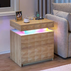 Bedside Table with Hidden Drawer for Bedroom Charging