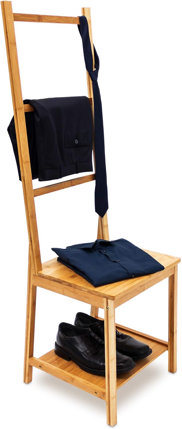 Free-Standing Bamboo Towel Holder