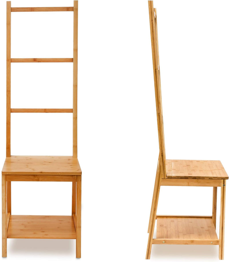 Free-Standing Bamboo Towel Holder