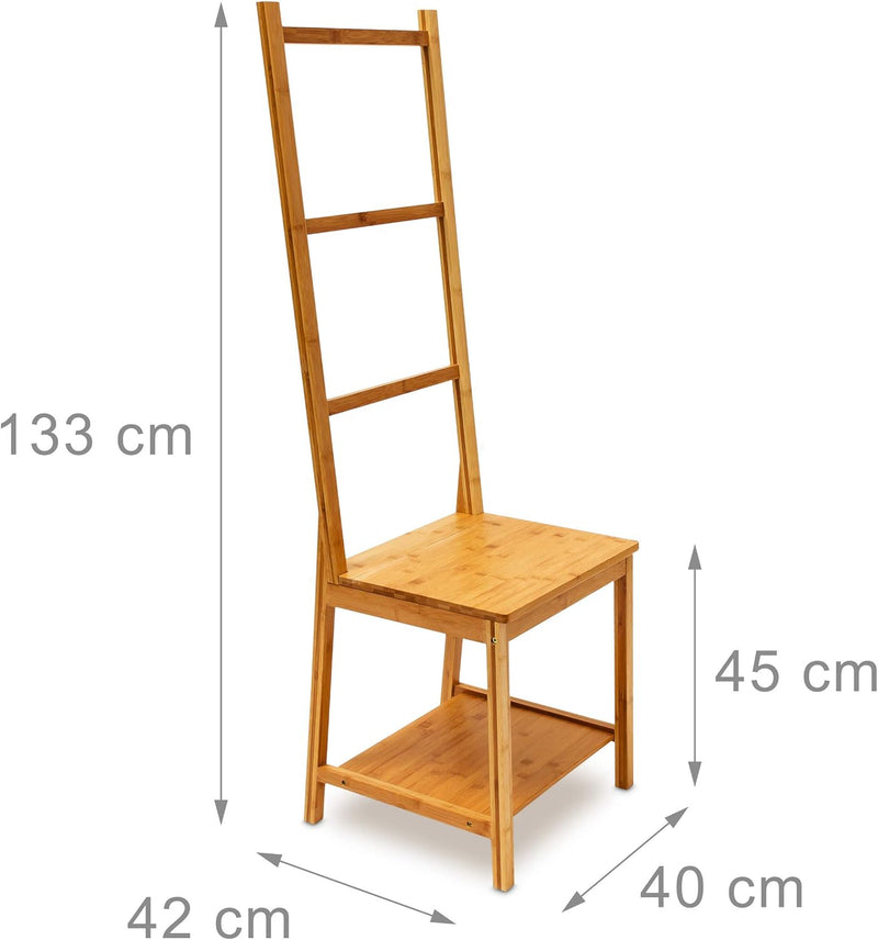Free-Standing Bamboo Towel Holder