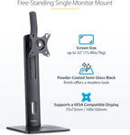 Free Standing Single Monitor Mount Up to 32in