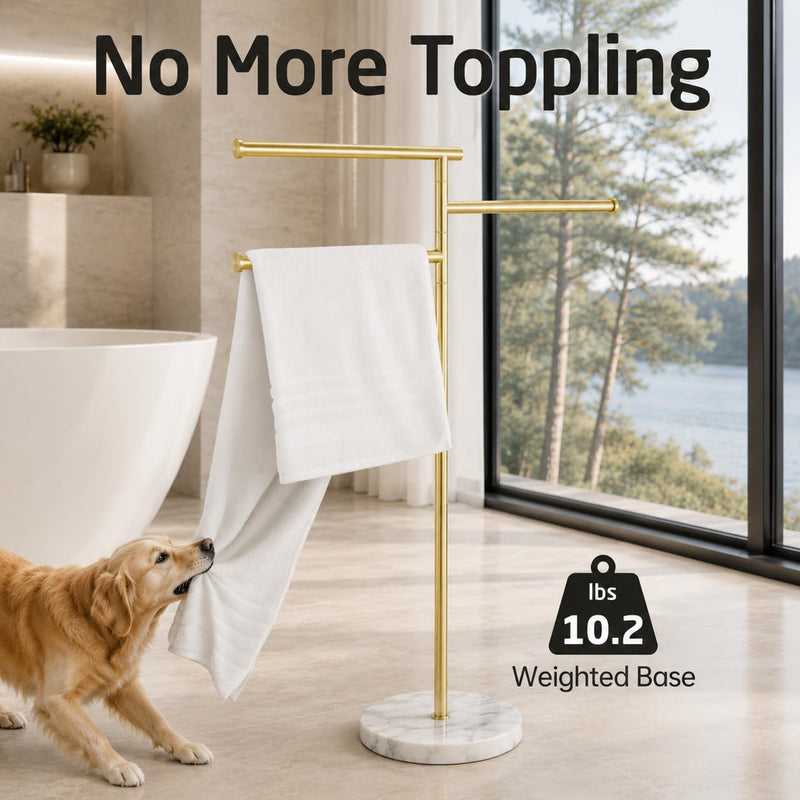 Free Standing Towel Holder Rail with Swivel Arms