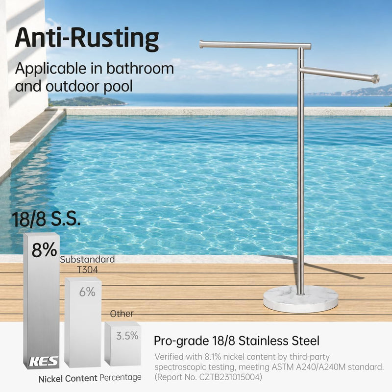 Free Standing Towel Holder Rail with Swivel Arms