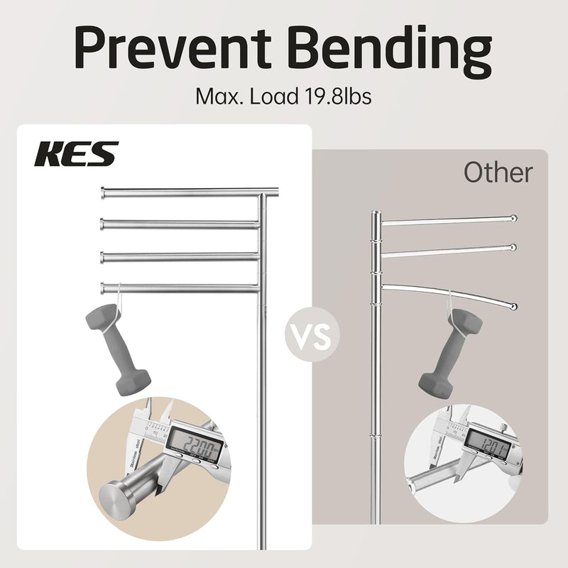Free Standing Towel Holder Rail with Swivel Arms