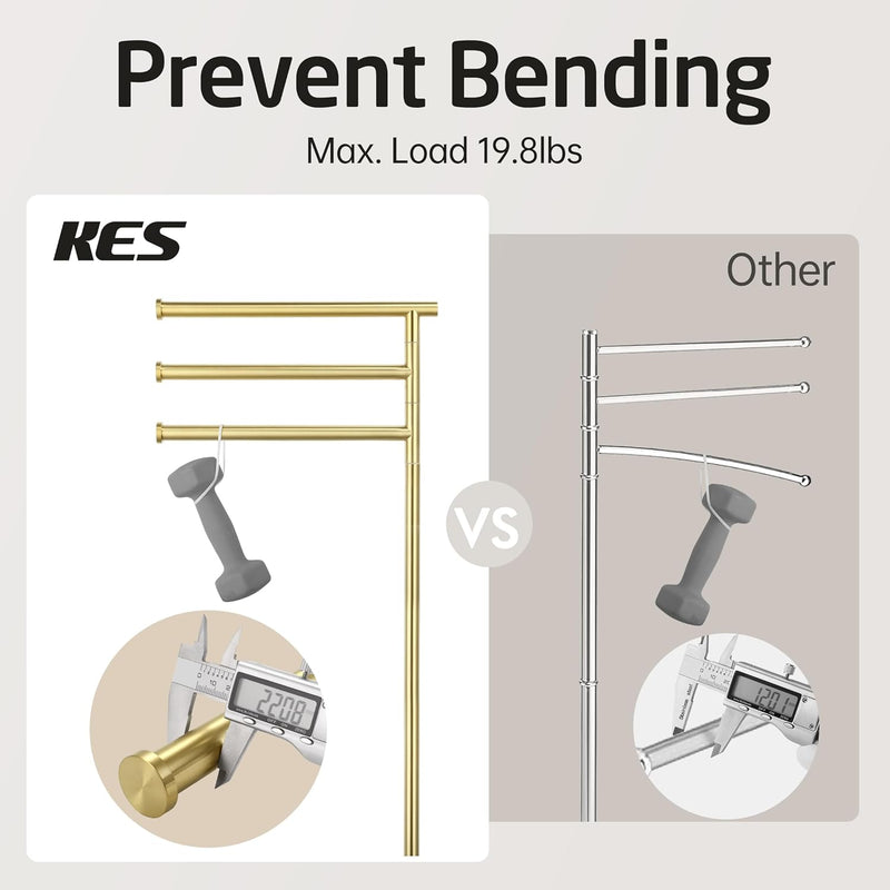 Free Standing Towel Holder Rail with Swivel Arms